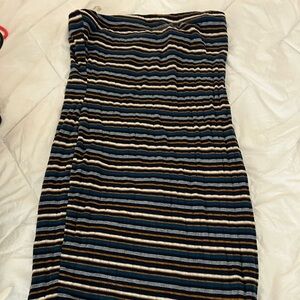 Blue striped sleeveless dress